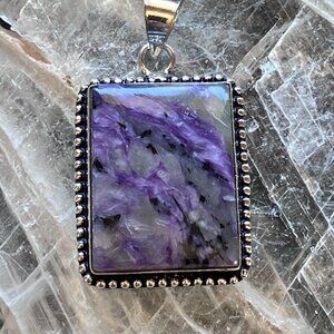 Purple Charoite Crystal Stone Jewelry Pendant